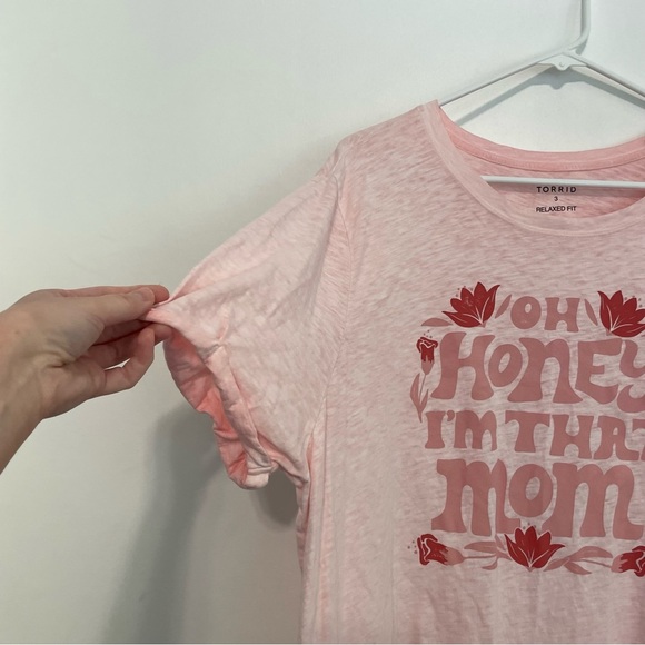 TORRID 3 Plus Size Oh Honey Relaxed Fit Heritage Slub Crew Neck Roll Sleeve Tee - Picture 8 of 16